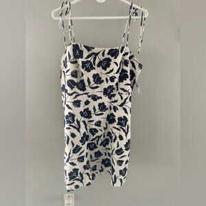 Linen blend short dress